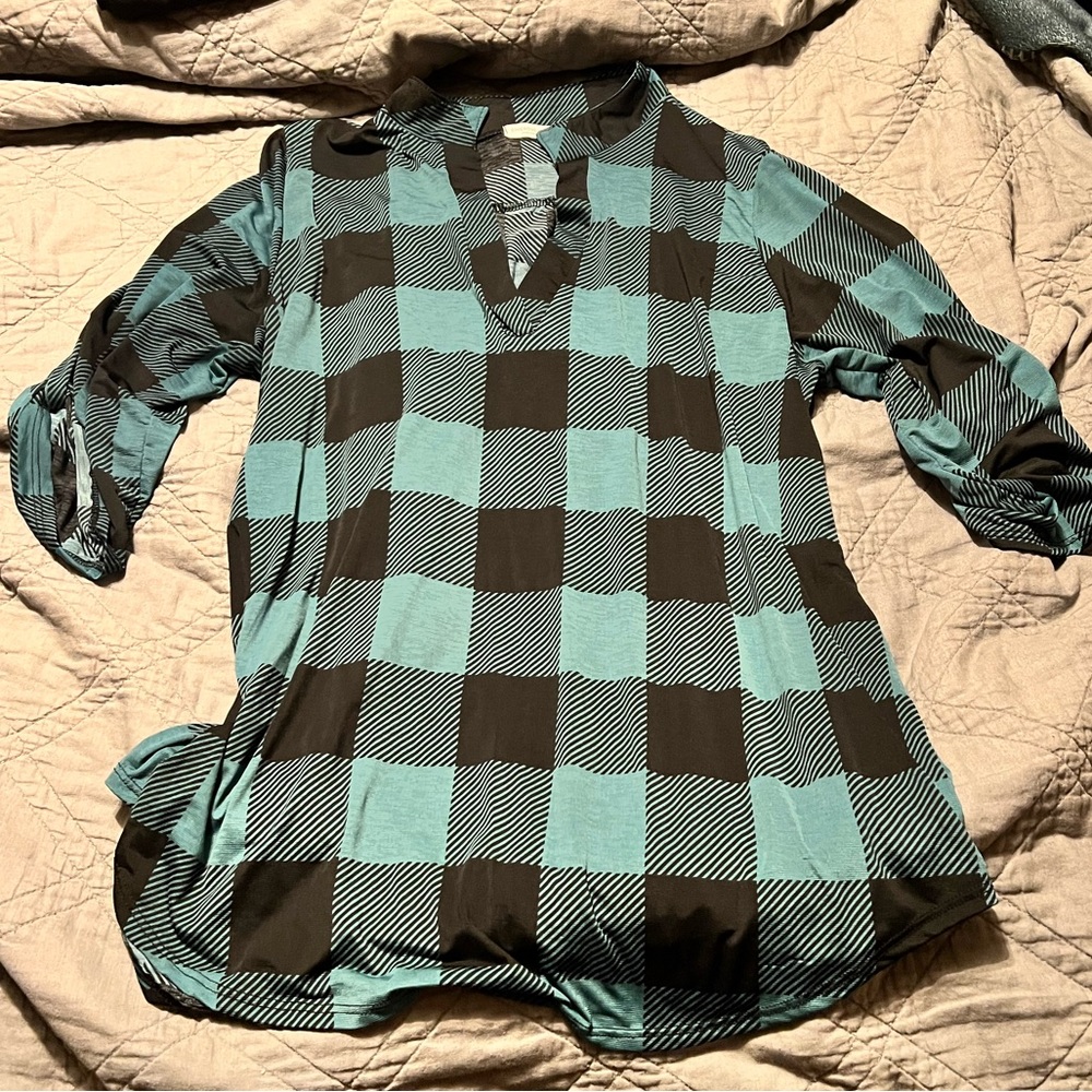 Chic Soul tunic plaid shirt 2x